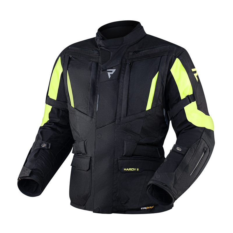 Bunda na motorku Rebelhorn Hardy II černo-fluo žlutá výprodej