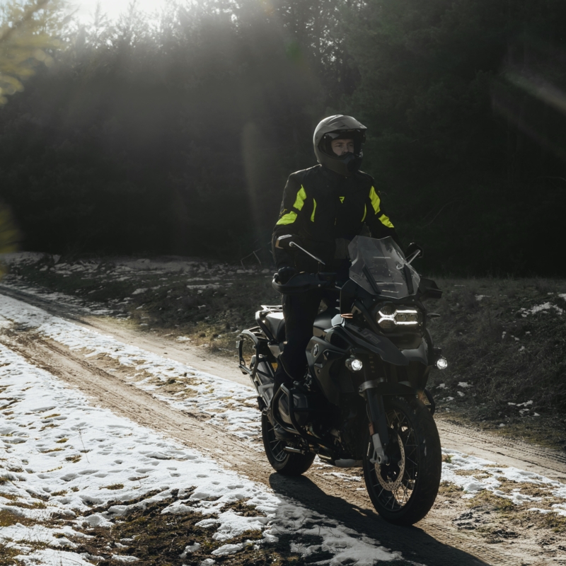 Bunda na motorku Rebelhorn Hardy II černo-fluo žlutá výprodej