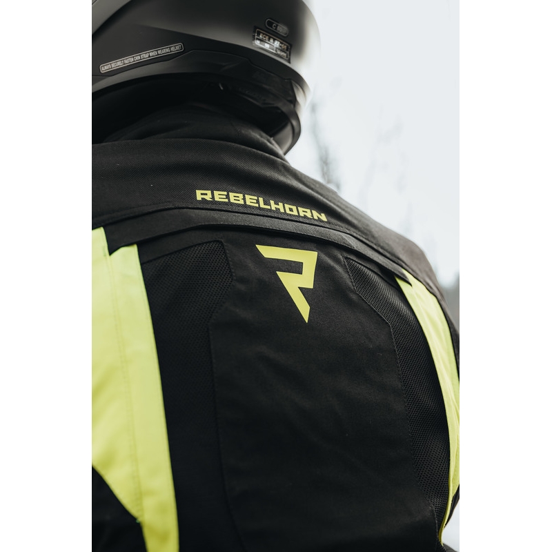 Bunda na motorku Rebelhorn Hardy II černo-fluo žlutá výprodej
