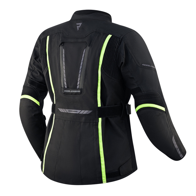 Dámská moto bunda Rebelhorn Hiker III černo-fluo žlutá výprodej