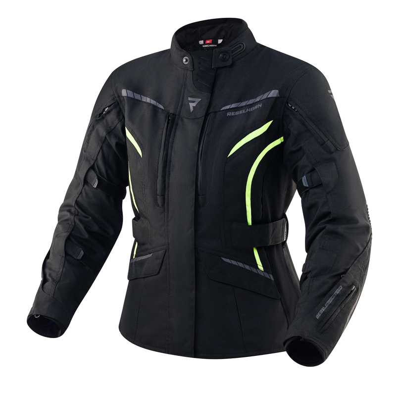 Dámská moto bunda Rebelhorn Hiker III černo-fluo žlutá výprodej