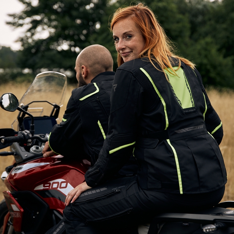Dámská moto bunda Rebelhorn Hiker III černo-fluo žlutá výprodej