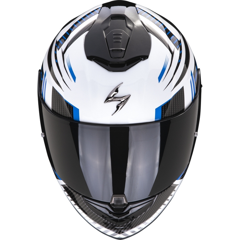 Integrální přilba na motorku Scorpion EXO-1400 EVO Air Shell bílo-modrá