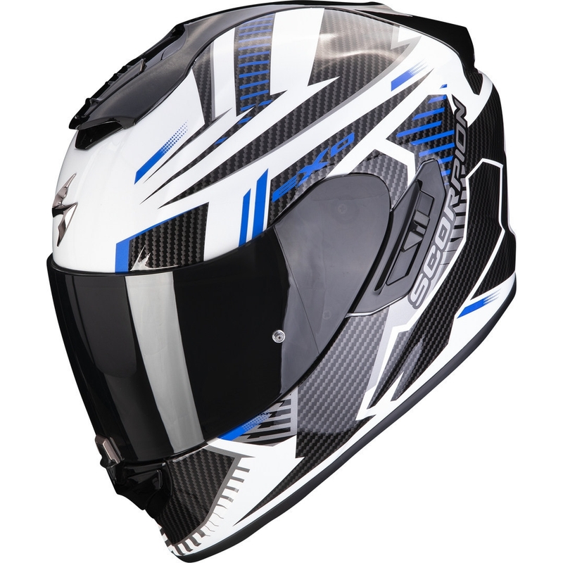 Integrální přilba na motorku Scorpion EXO-1400 EVO Air Shell bílo-modrá