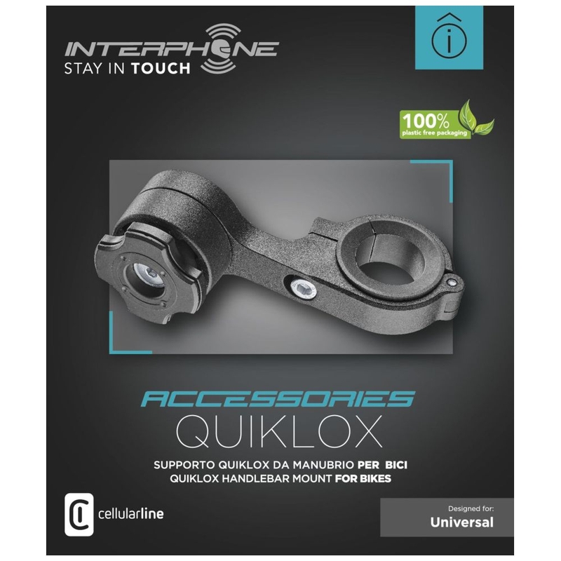 Držák Interphone Quiklox s úchytem na řídítka černý
