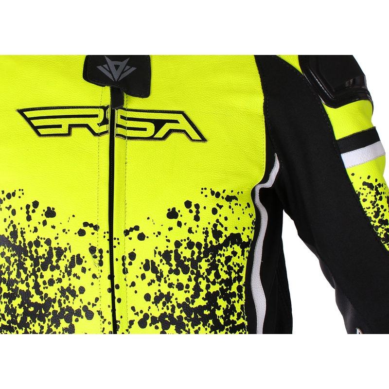 Kombinéza na motorku RSA GT2 černo-bílo-fluo žlutá výprodej