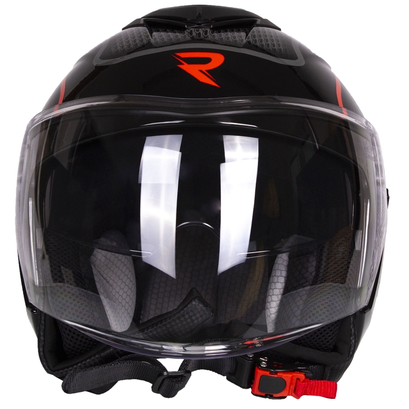 Otevřená přilba na motorku Street Racer Pilot černo-červená - II. jakost