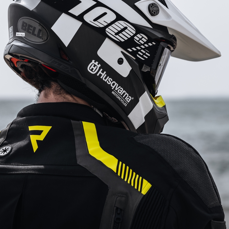 Bunda na motorku Rebelhorn Patrol černo-šedo-fluo žlutá