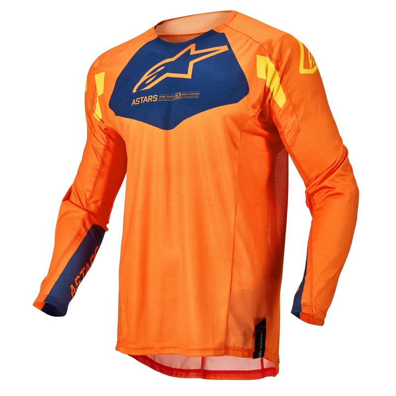 Dětský motokrosový dres Alpinestars Racer Factory oranžovo-modro-žlutý
