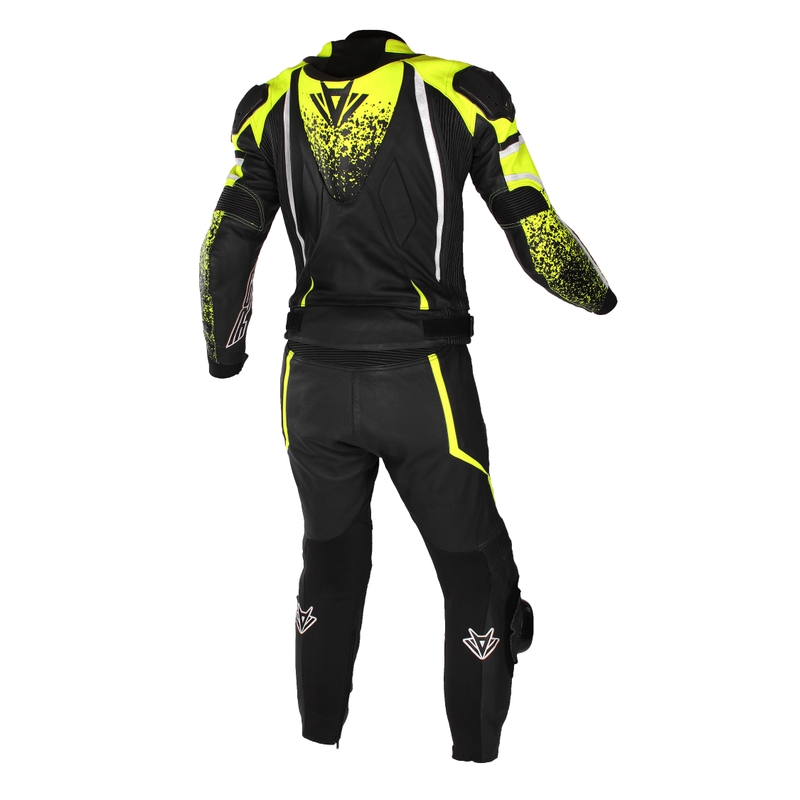Kombinéza na motorku RSA GT2 černo-bílo-fluo žlutá výprodej