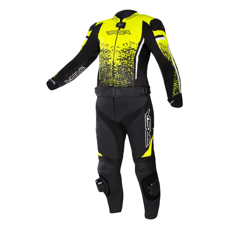 Kombinéza na motorku RSA GT2 černo-bílo-fluo žlutá výprodej