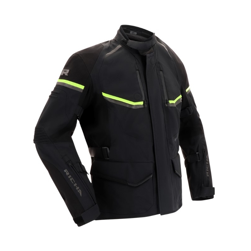Bunda na motorku RICHA Atlantic 2 Gore-Tex černo-fluo žlutá výprodej