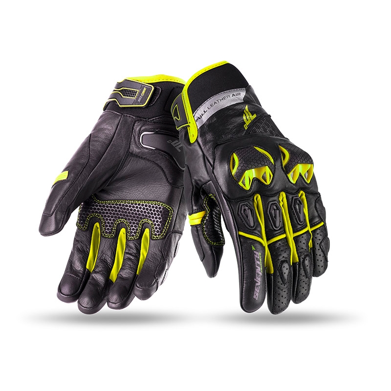 Rukavice na motorku SEVENTY DEGREES SD-N32 černo-fluo žluté