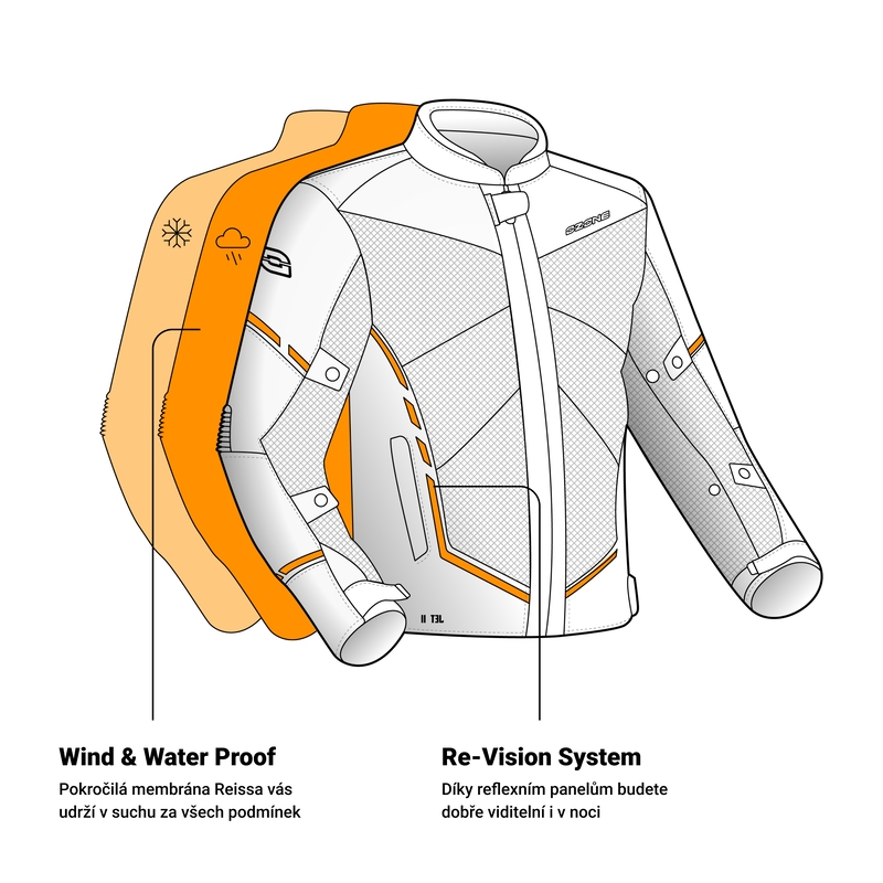 Moto bunda Ozone Jet II černo-fluo žlutá výprodej