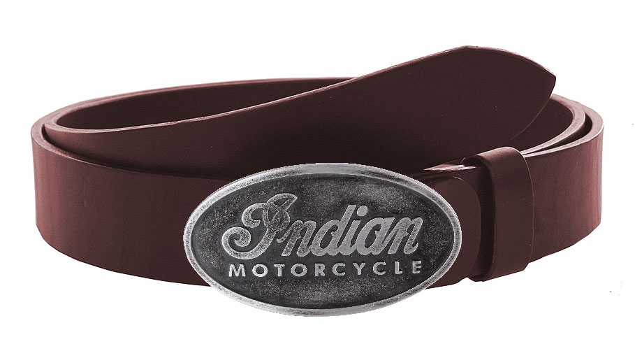 Kožený moto opasek se sponou Indian Motorcycle hnědý Velikost: 150
