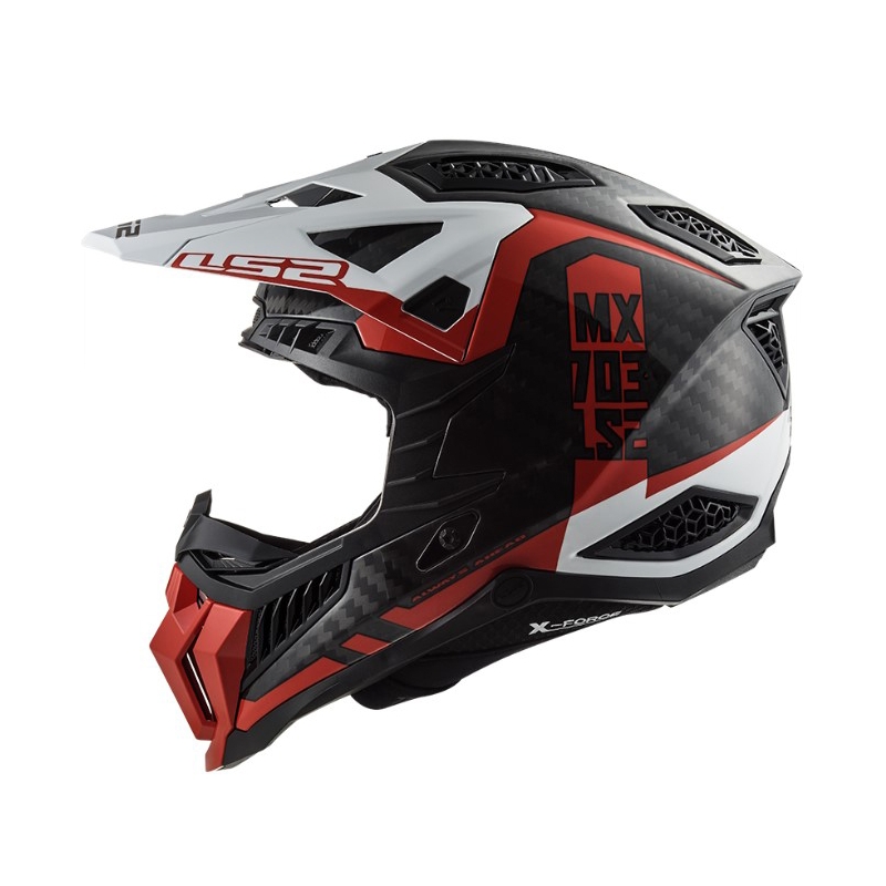 Motokrosová přilba LS2 MX703 C X-Force Victory černo-červeno-bílá