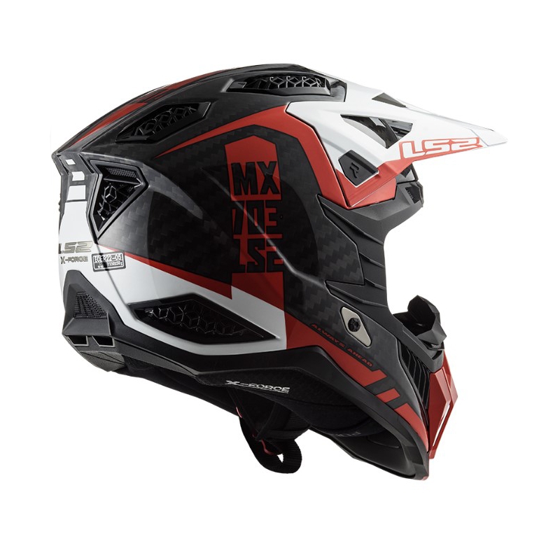 Motokrosová přilba LS2 MX703 C X-Force Victory černo-červeno-bílá