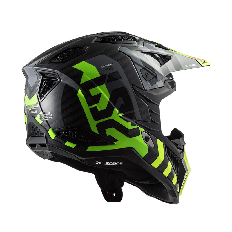 Motokrosová přilba LS2 MX703 C X-Force Barrier H-V černo-šedo-fluo žlutá