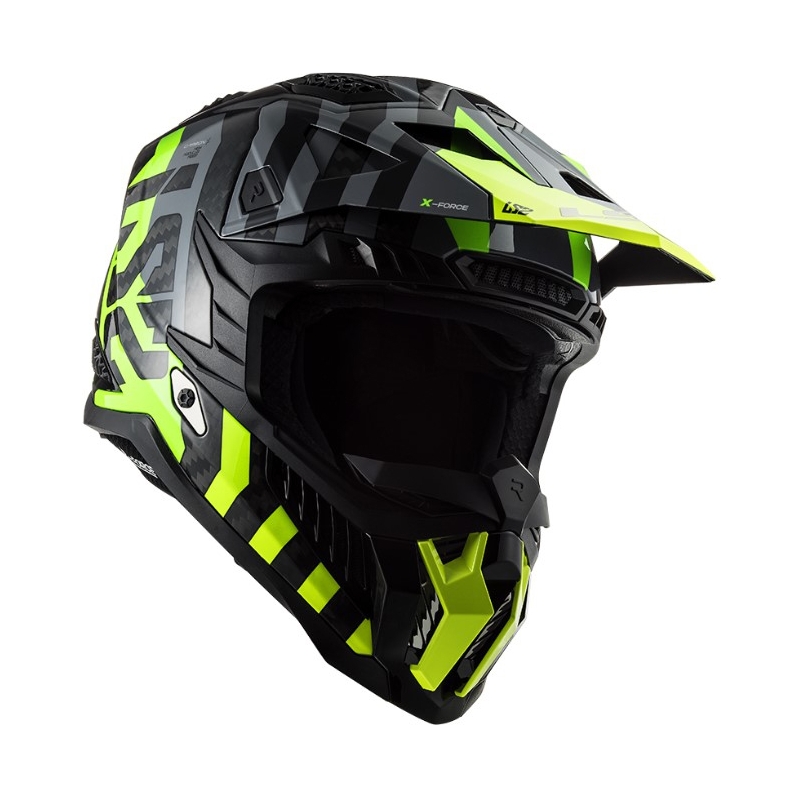 Motokrosová přilba LS2 MX703 C X-Force Barrier H-V černo-šedo-fluo žlutá