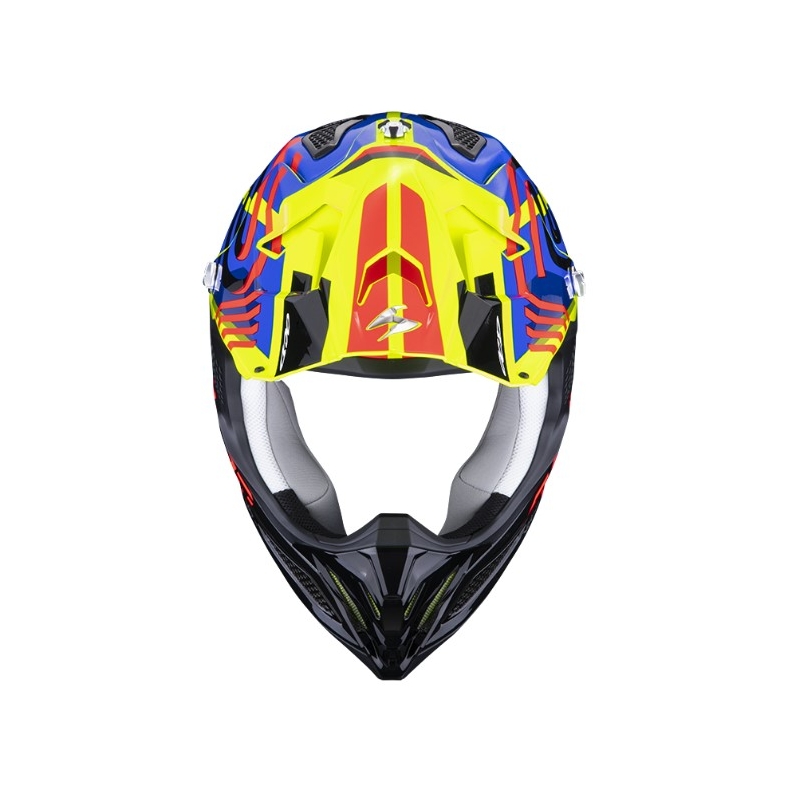 Motokrosová přilba Scorpion VX-22 Air Neox černo-červeno-modro-fluo žlutá