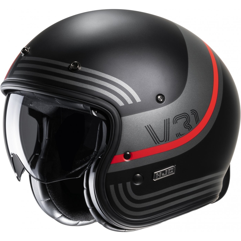 Otevřená přilba na motorku HJC V31 Byron MC1SF červeno-šedo-černá