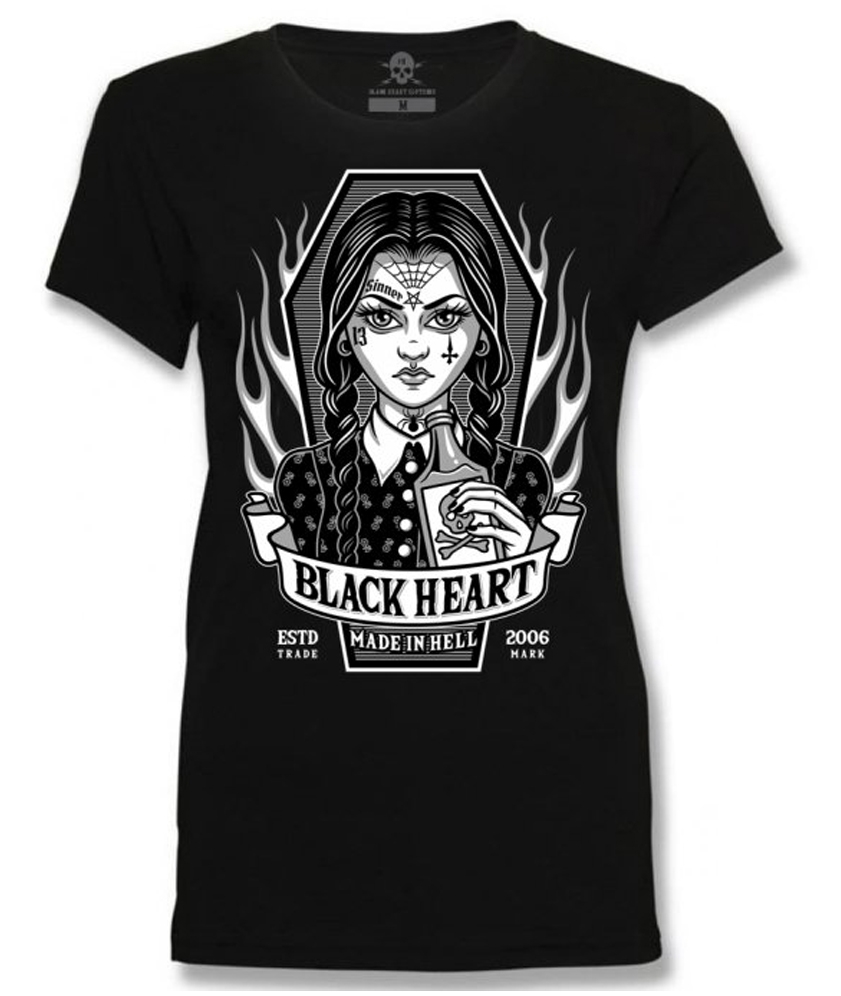 Dámské triko Black Heart Wednesday Velikost: M