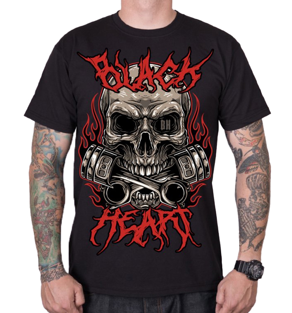 Pánské triko Black Heart Metal Head Velikost: M