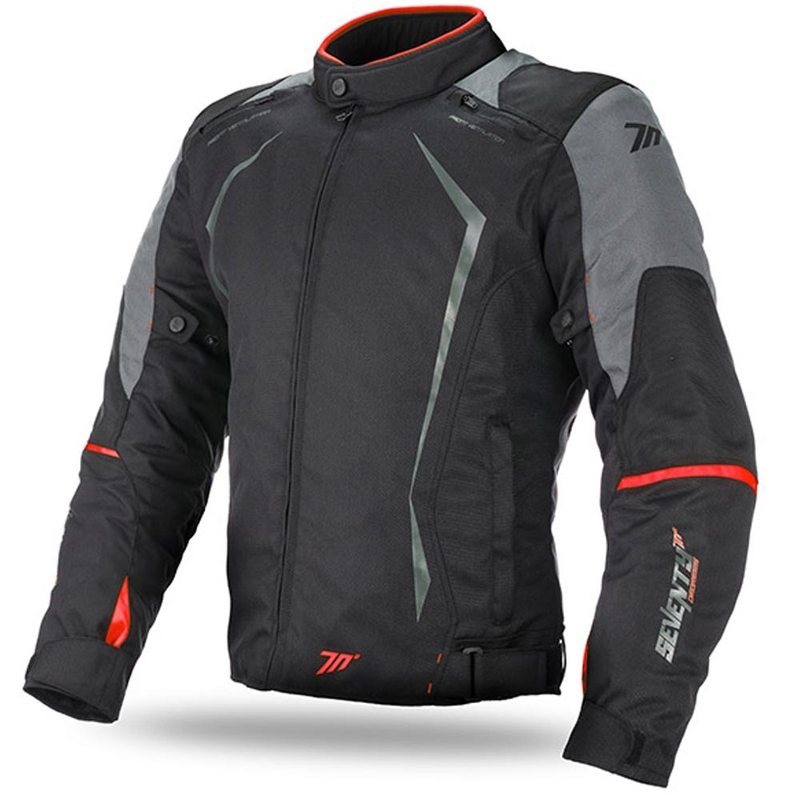 Bunda na motorku SEVENTY DEGREES SD-JR47 černo-šedo-červená
