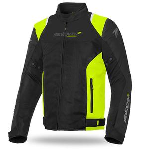 Bunda na motorku SEVENTY DEGREES SD-JR48 černo-fluo žlutá