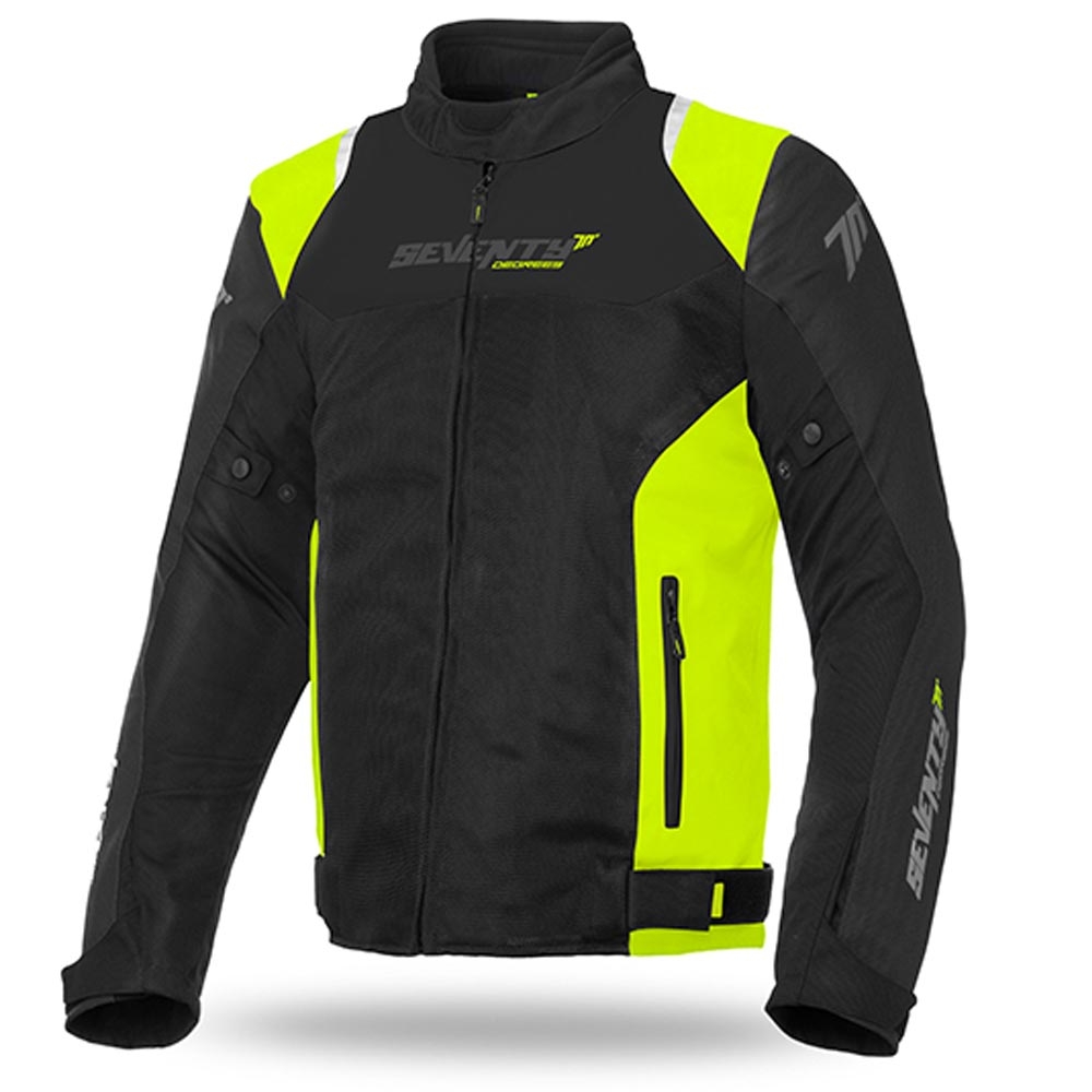 Bunda na motorku SEVENTY DEGREES SD-JR48 černo-fluo žlutá Velikost: XL