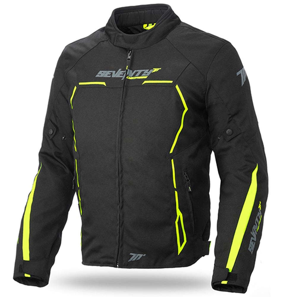 Bunda na motorku SEVENTY DEGREES SD-JR65 černo-fluo žlutá Velikost: 4XL