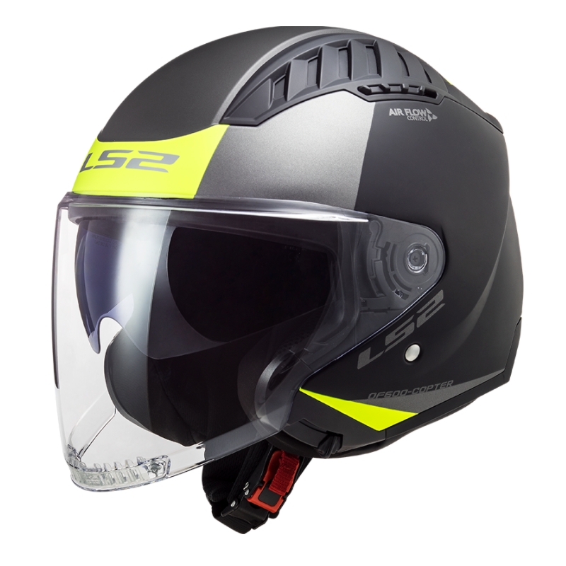 Otevřená přilba na motorku LS2 OF600 Copter II Urbane 06 černo-fluo žlutá