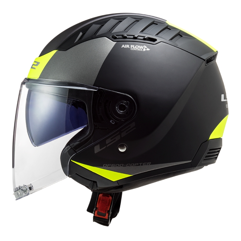 Otevřená přilba na motorku LS2 OF600 Copter II Urbane 06 černo-fluo žlutá