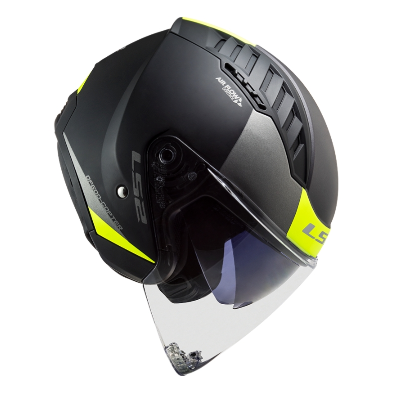 Otevřená přilba na motorku LS2 OF600 Copter II Urbane 06 černo-fluo žlutá