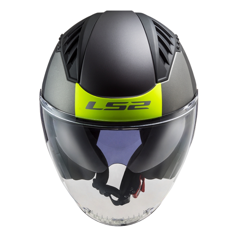 Otevřená přilba na motorku LS2 OF600 Copter II Urbane 06 černo-fluo žlutá