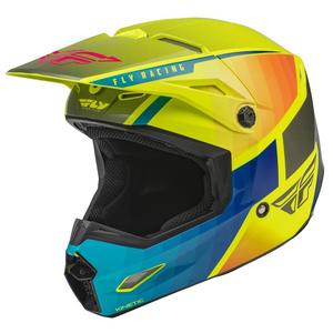 Motokrosová přilba FLY Racing Kinetic Drift modro-fluo žluto-šedá