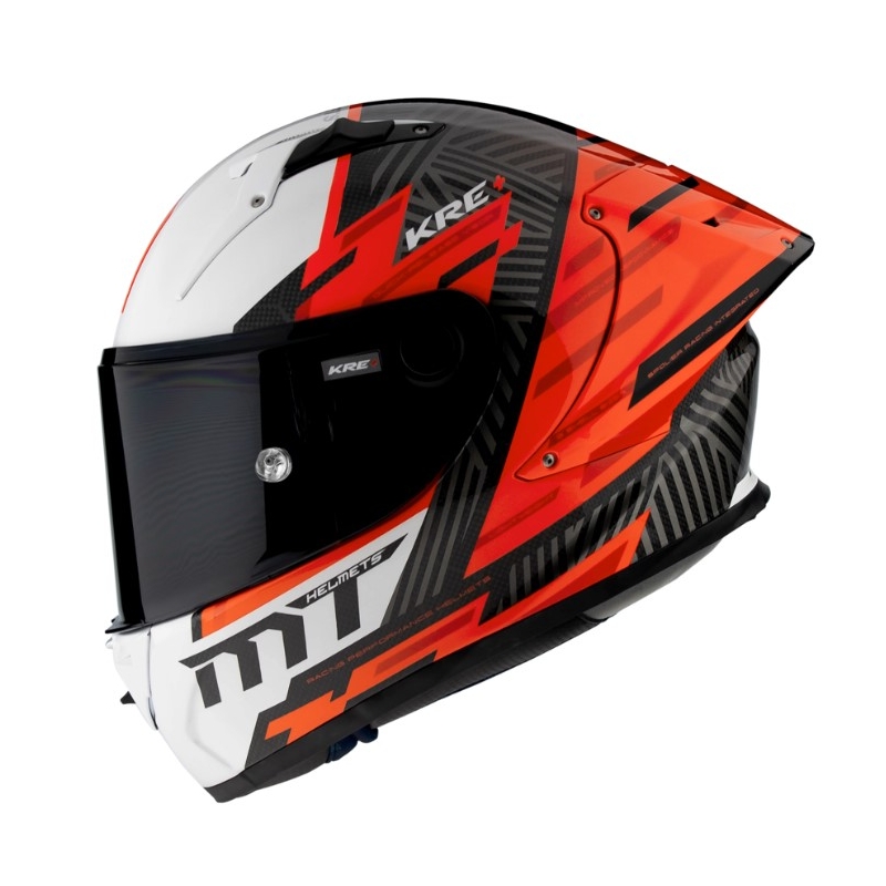 Integrální přilba na motorku MT FF103PLUSC KRE+ Carbon Brush A5 černo-bílo-červená