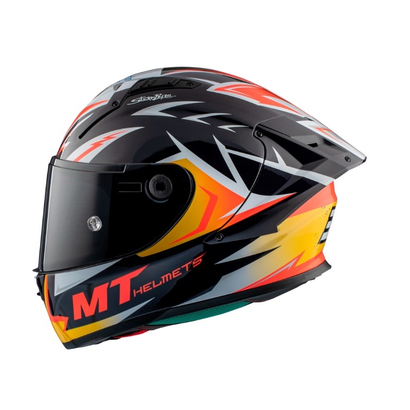 Integrální přilba na motorku MT FF103PLUSC KRE+ Carbon Acosta A37 černo-bílo-oranžová lesklá