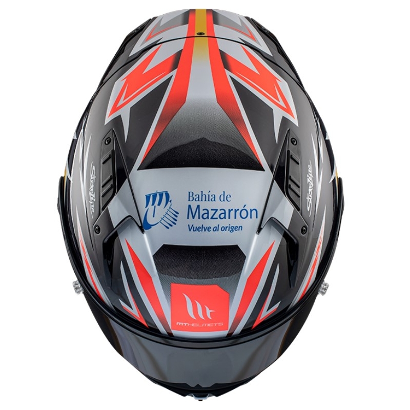 Integrální přilba na motorku MT FF103PLUSC KRE+ Carbon Acosta A37 černo-bílo-oranžová lesklá