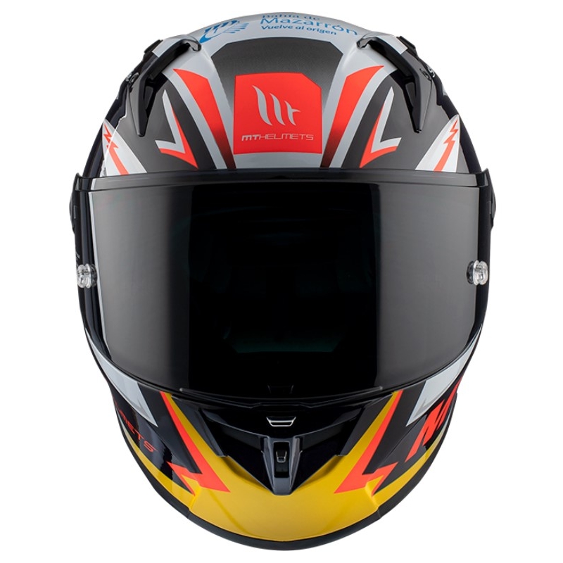 Integrální přilba na motorku MT FF103PLUSC KRE+ Carbon Acosta A37 černo-bílo-oranžová lesklá