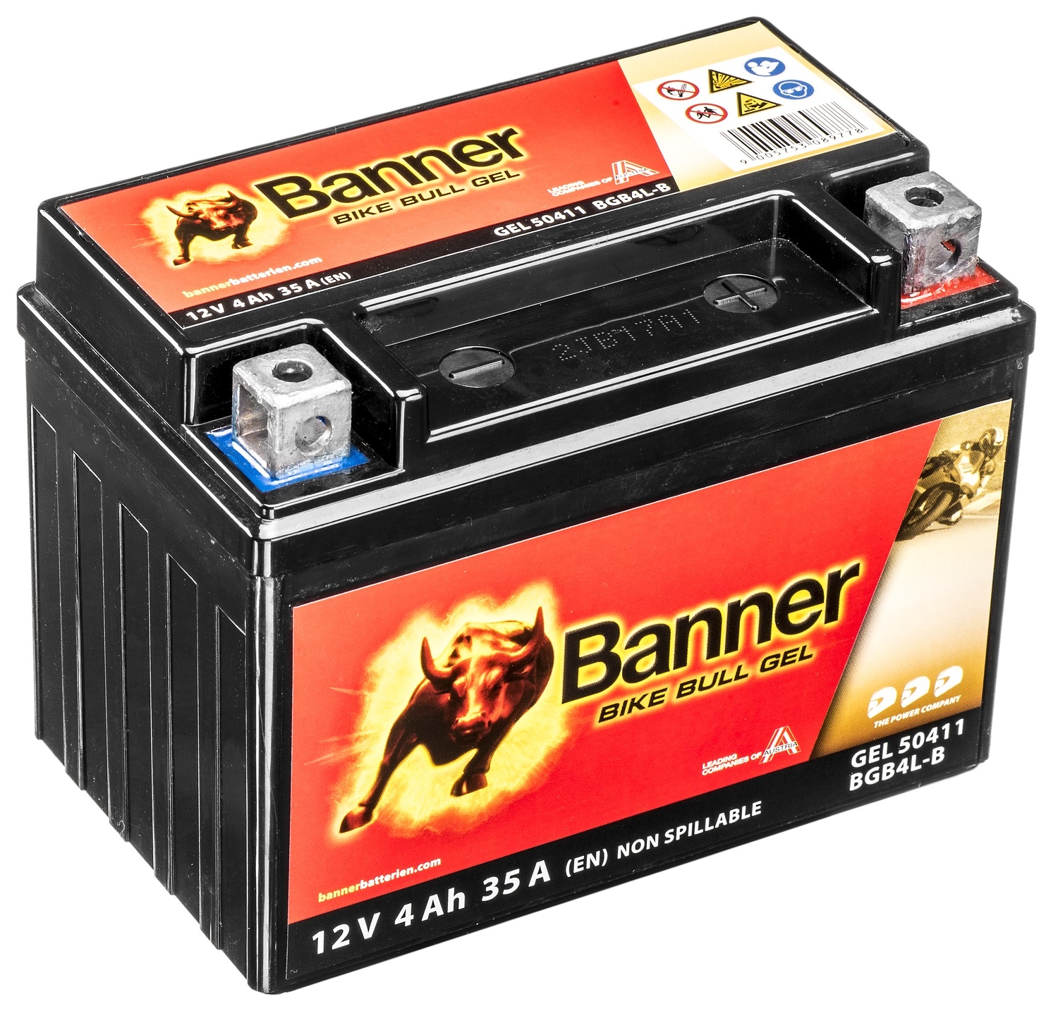 Gelová baterie Banner Bike Bull Gel 12V, YB4L-B, 4AH, 40A