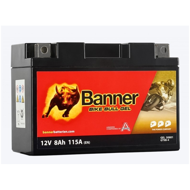 Gelová baterie Banner Bike Bull Gel 12V, YT9B-4, 8AH, 115A