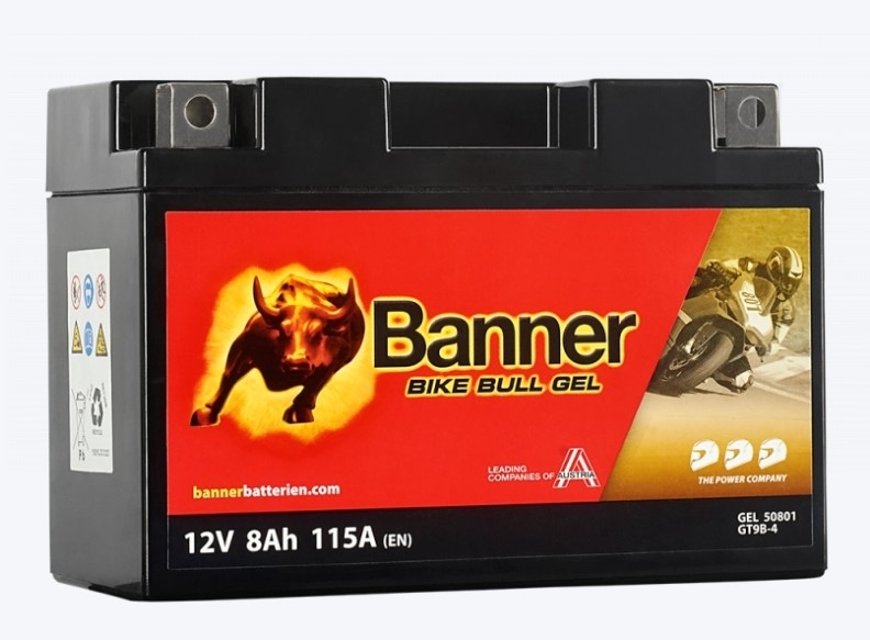 Gelová baterie Banner Bike Bull Gel 12V, YT9B-4, 8AH, 115A