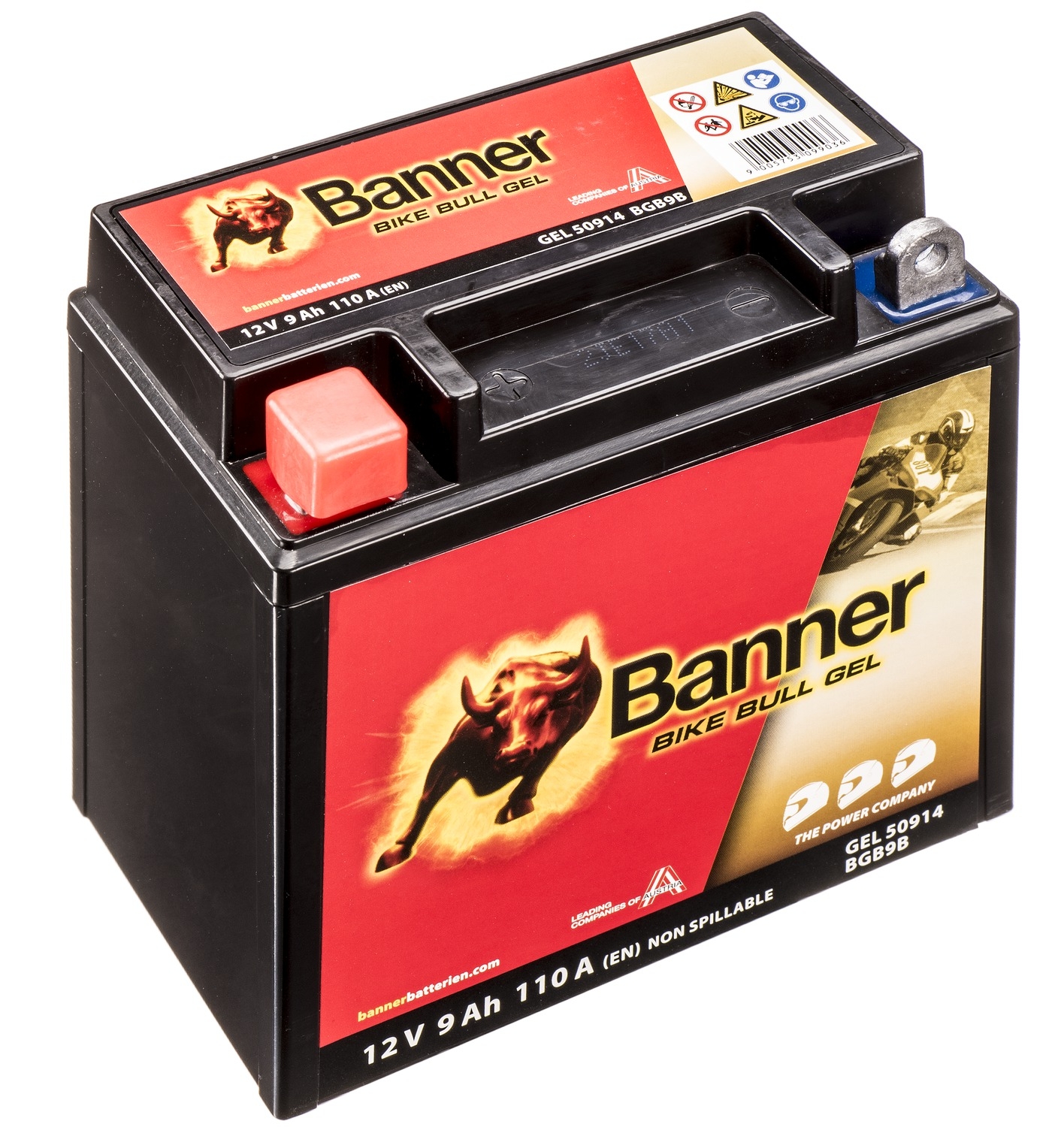 Gelová baterie Banner Bike Bull Gel 12V, YB9-B, 9AH, 90A
