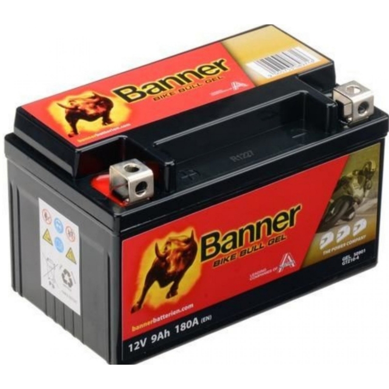 Gelová baterie Banner Bike Bull Gel 12V, YTZ10S, YTZ10S-BS, 9AH, 180A