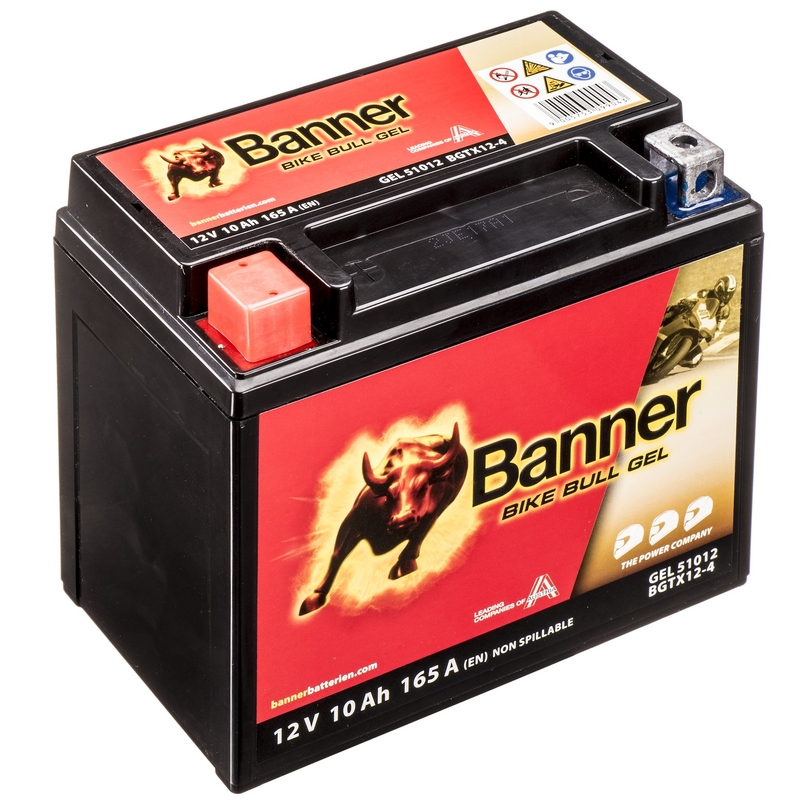 Gelová baterie Banner Bike Bull Gel 12V, YTX12-BS, 10AH, 160A