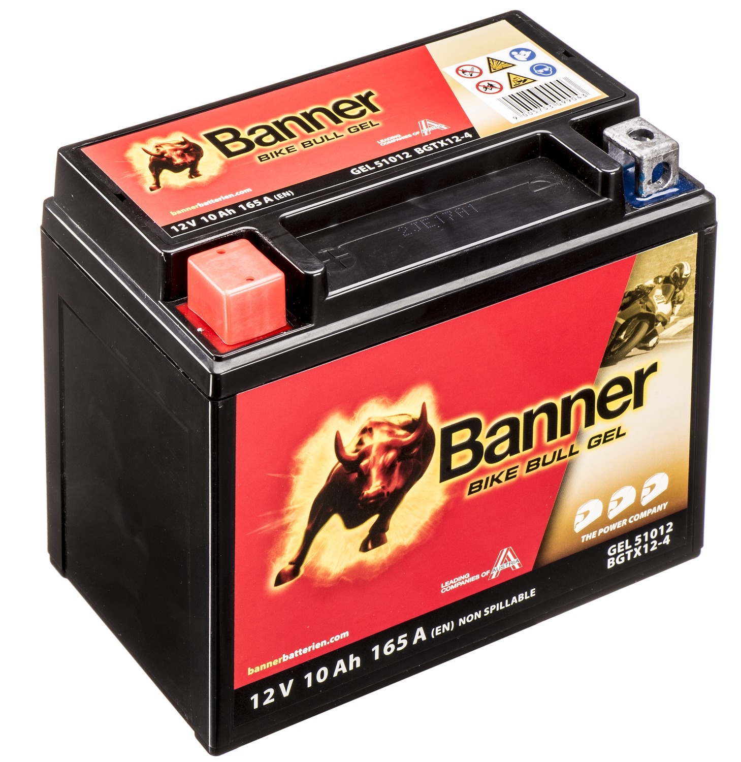 Gelová baterie Banner Bike Bull Gel 12V, YTX12-BS, 10AH, 160A
