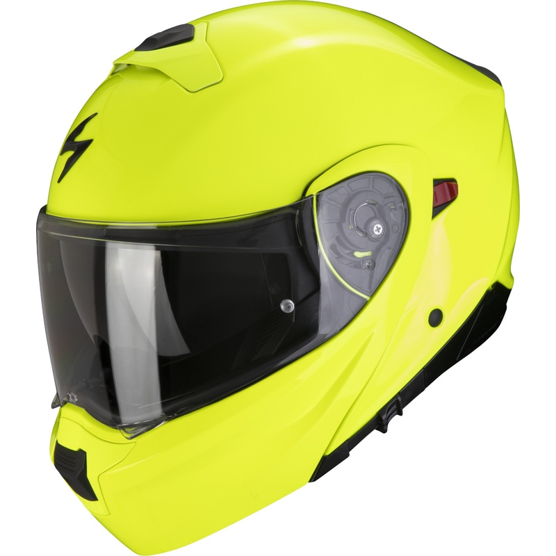 Výklopná přilba na motorku Scorpion EXO-930 EVO Solid fluo žlutá