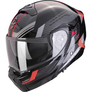 Výklopná přilba na motorku Scorpion EXO-930 EVO Sikon černo-stříbrno-červená