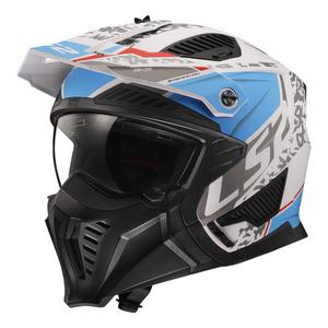 Trial helma na motorku LS2 OF606 Drifter Devor bílo-modrá